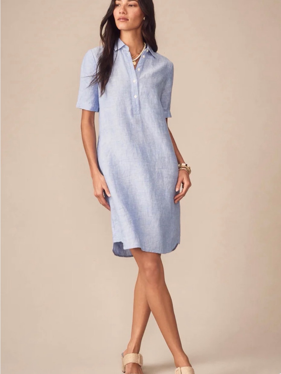 J. Mclaughlin Light Blue Linen Button-Up Shirt